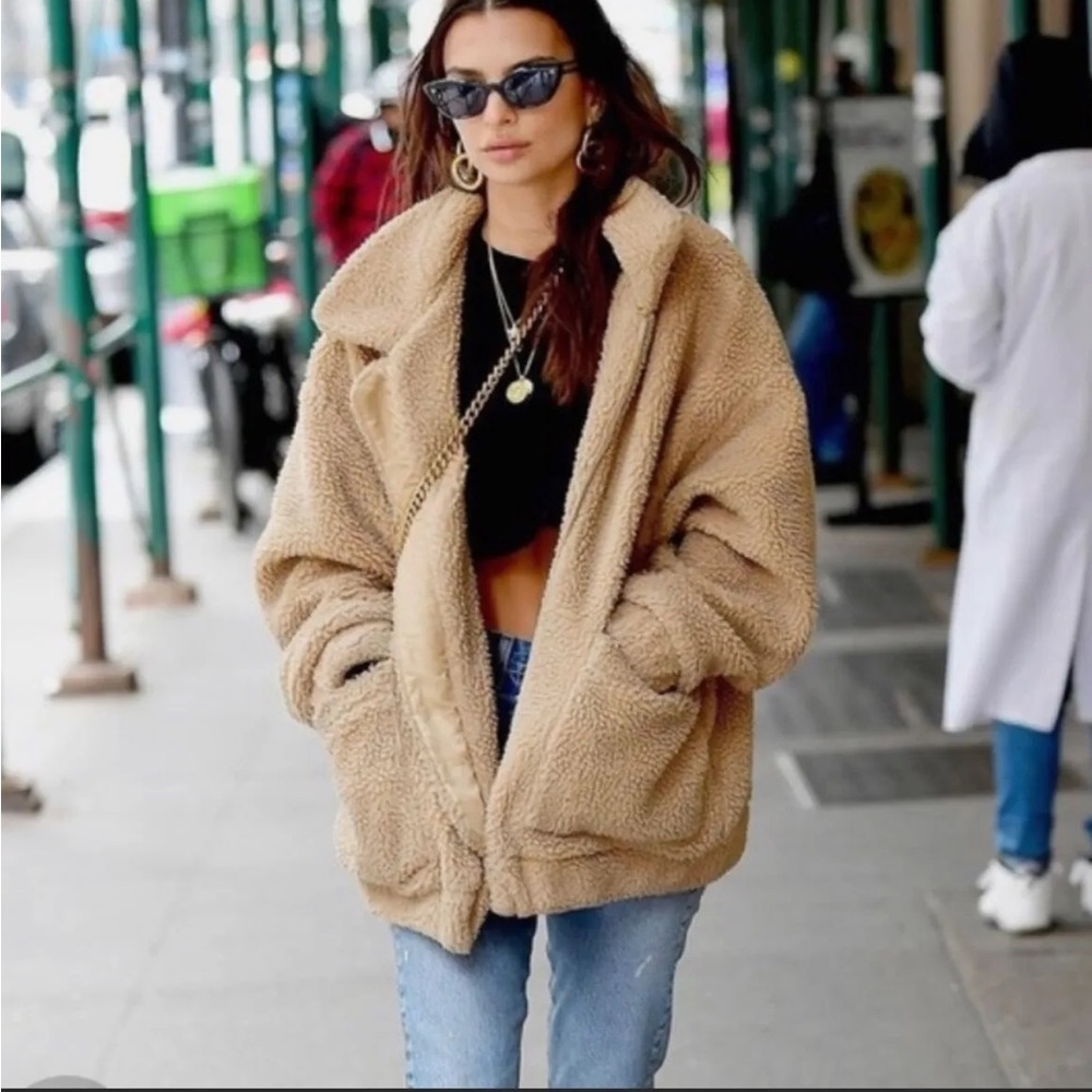 I Am Gia Pixie Camel Teddy Coat